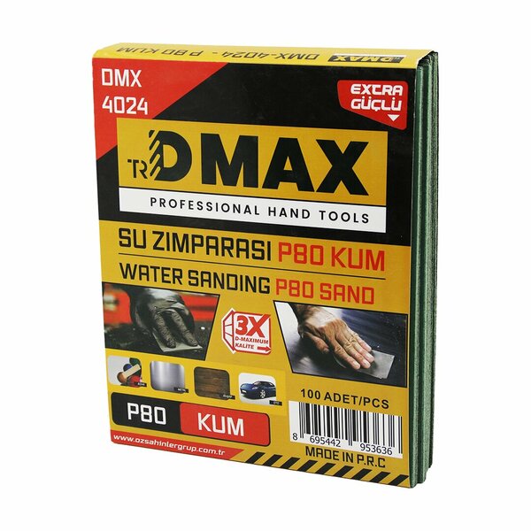 100 ADET P80 KUM - KAĞIT - SU ZIMPARASI - 230X280MM - KULLANIM= BOYA - METAL - AHŞAP - OTO (5643)