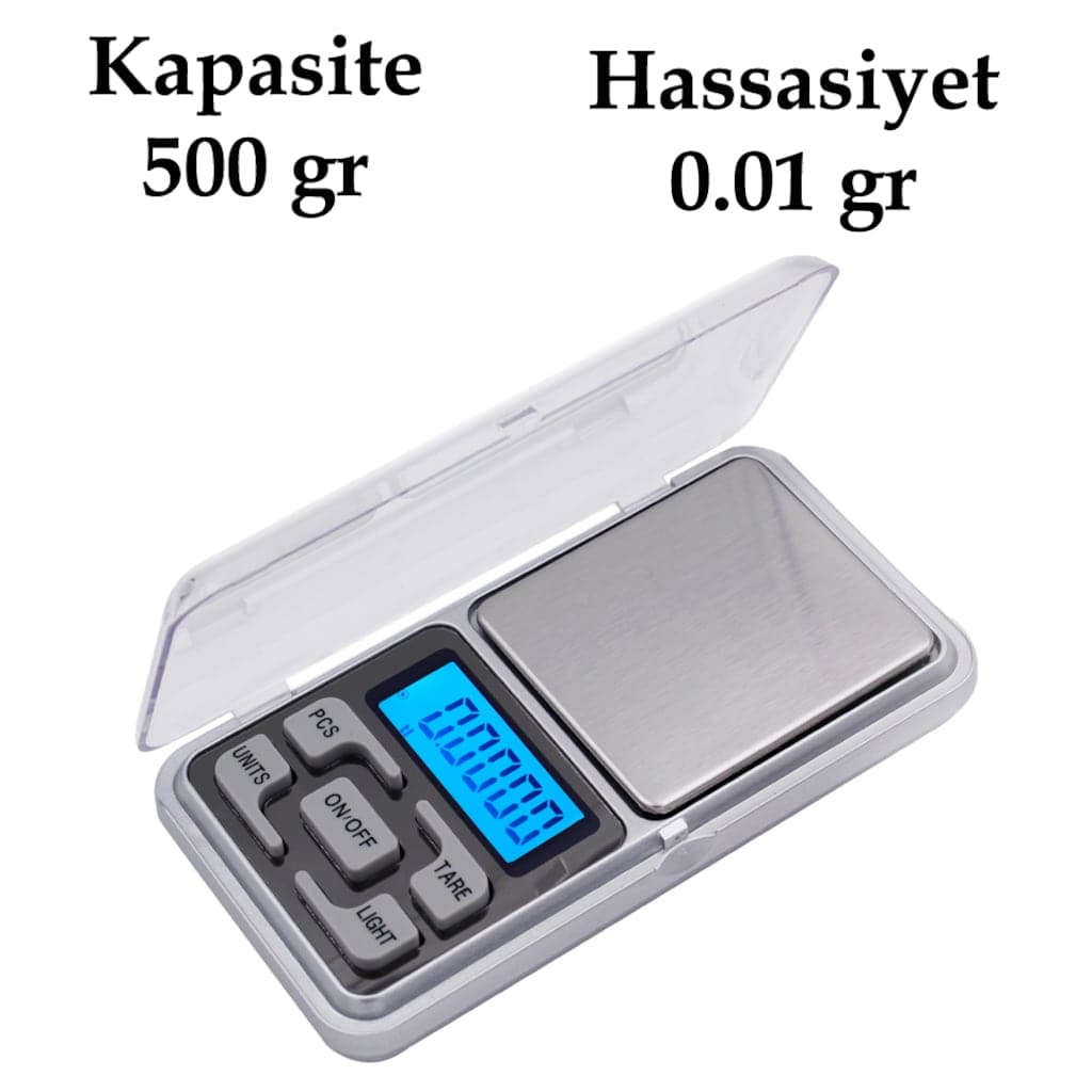 Dijital Hassas Elektronik Kuyumcu Cep Terazisi Tartı 500 gr / 0.1 gr (5643)