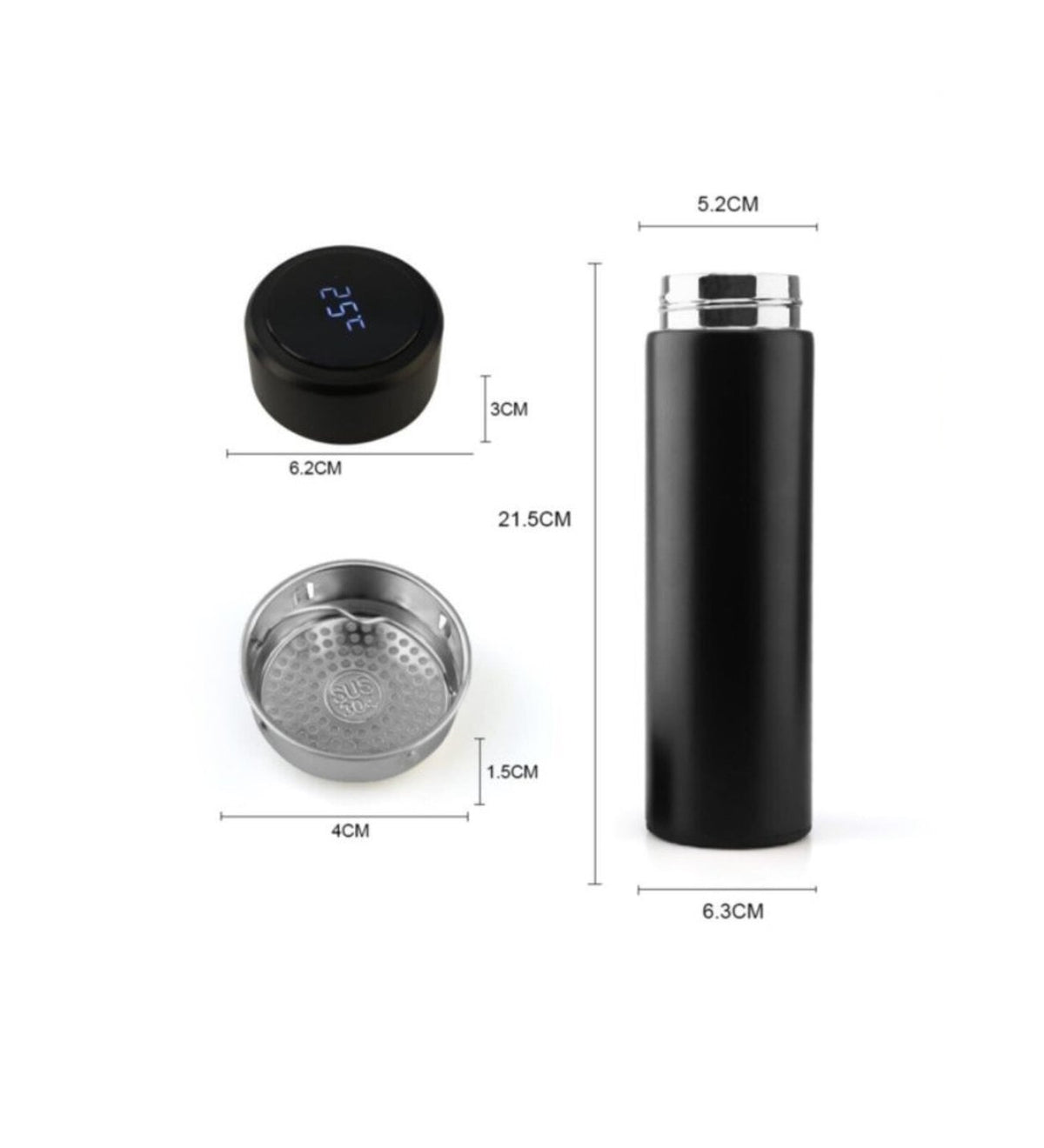 Dijital Sıcaklık Göstergeli Renkli Çelik Termos - 500 ML (5643)