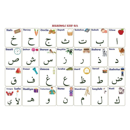 70x100 cm Statik Kağıt Elif-Ba Öğrenme Tahtası (5643)