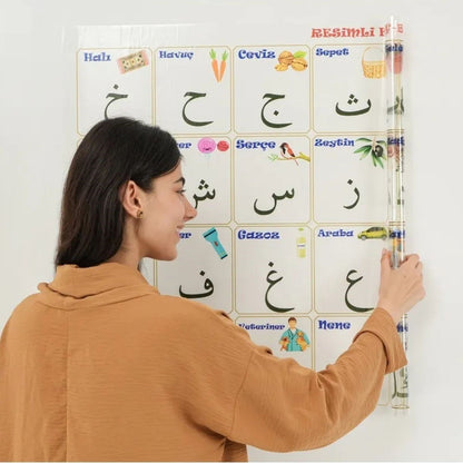 70x100 cm Statik Kağıt Elif-Ba Öğrenme Tahtası (5643)