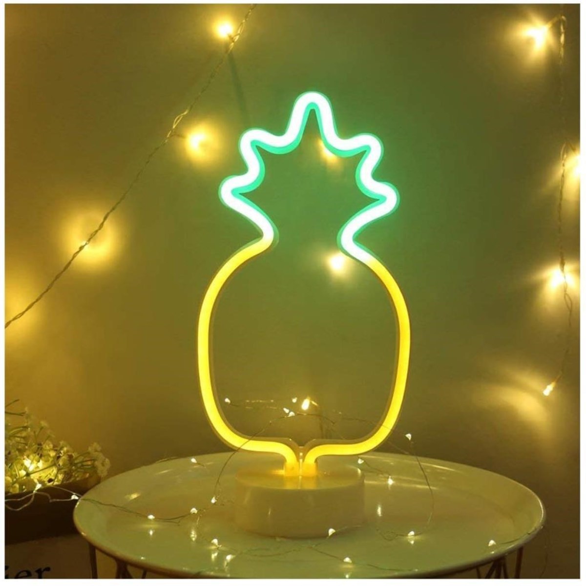 Dekoratif Ananaslı Neon Led Masa Ve Gece Lambası Hediyelik Lamba (5643)