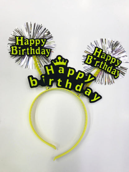 Happy Birthday Neon Renk Doğum Günü Tacı 12 Adet (5643)
