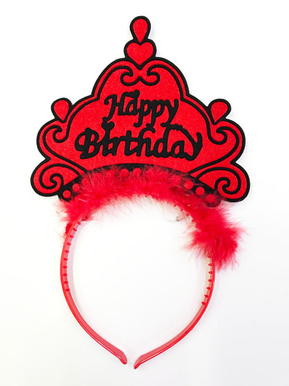 Happy Birthday Yazılı Neon Renk Taç 12 Adet (5643)