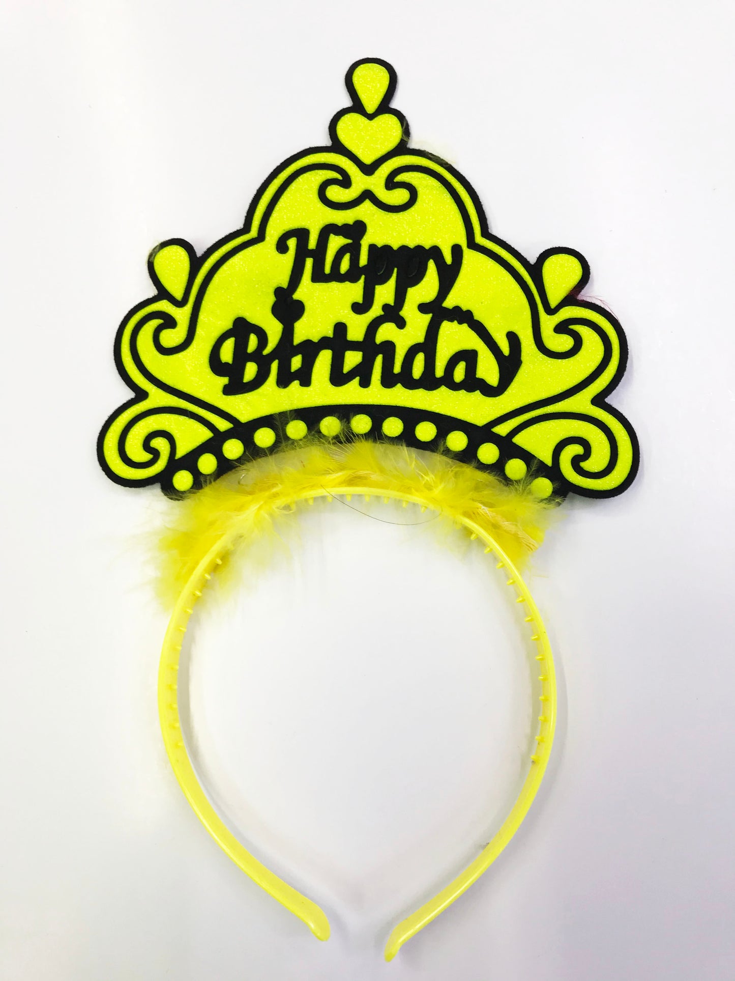 Happy Birthday Yazılı Neon Renk Taç 12 Adet (5643)