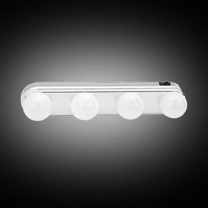 Kablosuz Parlak Banyo Stüdyo Makyaj Aynası Işığı Pilli Vantuzlu Taşınabilir 4 Led Ampul (5643)