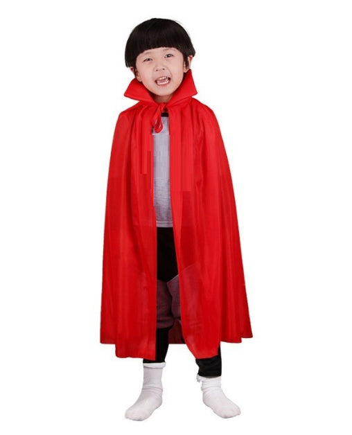 Kırmızı Renk Yakalı Pelerin Çocuk Boy 90 cm (5643)