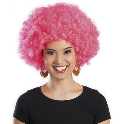 Pembe Renk Kıvırcık Afro Bonus Peruk (5643)