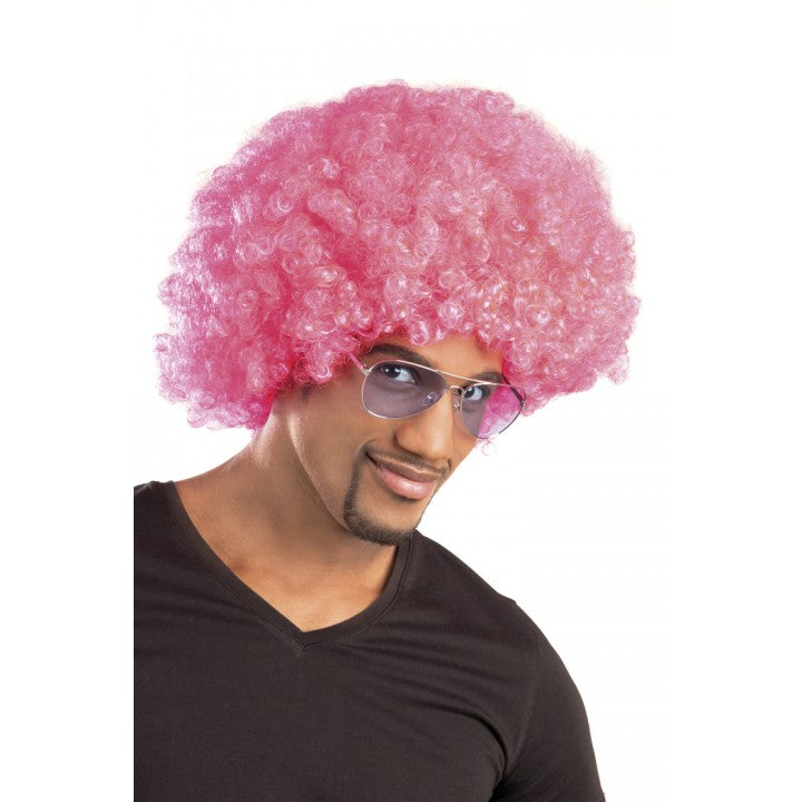 Pembe Renk Kıvırcık Afro Bonus Peruk (5643)