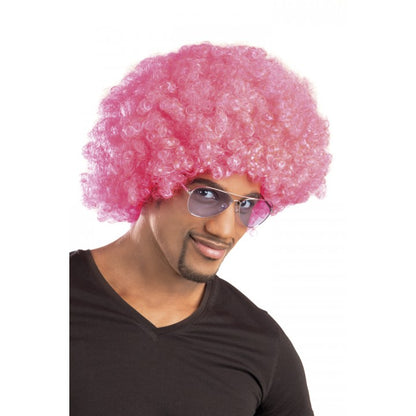Pembe Renk Kıvırcık Afro Bonus Peruk (5643)