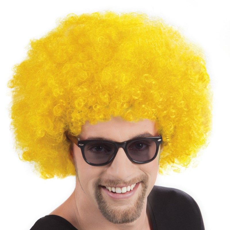 Sarı Renk Kıvırcık Afro Bonus Peruk (5643)