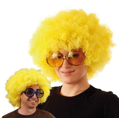 Sarı Renk Kıvırcık Afro Bonus Peruk (5643)