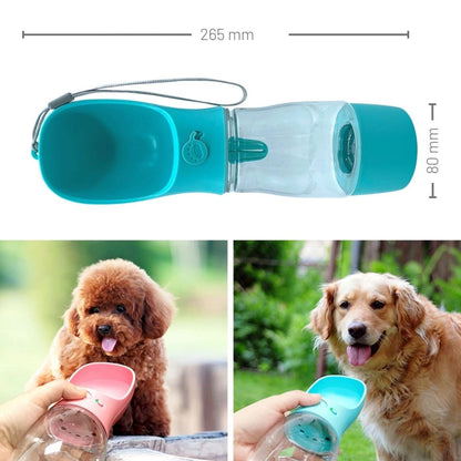 Taşınabilir Mama Hazneli Evcil Hayvan Suluğu Seyahat Kabı Kilitlenebilen Su Sızdırmaz 380ML (5643)