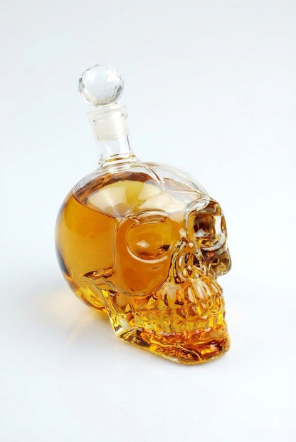 Crystal Head Kuru Kafa Cam Şişe Viski Likör Hediyelik Sürahi (1000 ML)