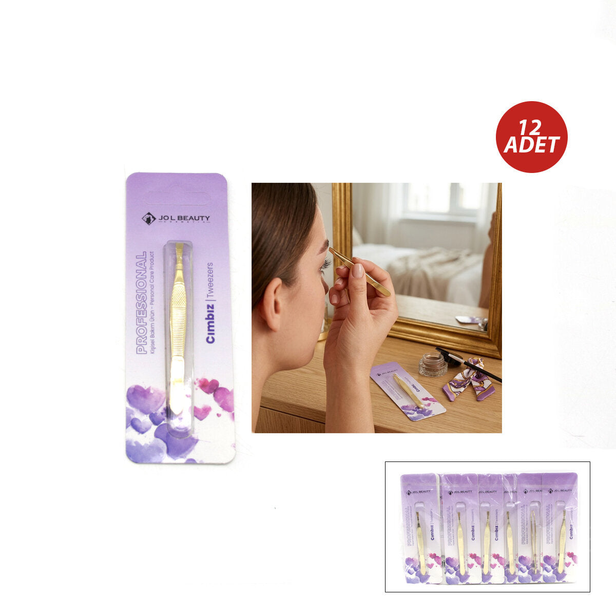 12 ADET SARI CIMBIZ (5643)