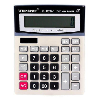 12 Haneli Geniş LCD Ekran, Pilli Büyük Düğmeli Hesap Makinesi (5643)