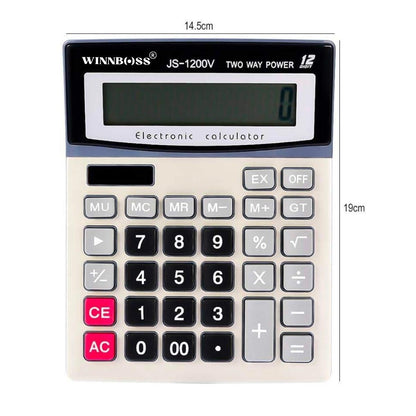 12 Haneli Geniş LCD Ekran, Pilli Büyük Düğmeli Hesap Makinesi (5643)