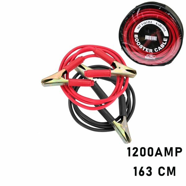 1200 AMPER AKÜ TAKVİYE KABLOSU 1.63MT - PENCERELİ BEZ ÇANTALI (5643)