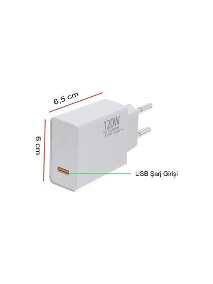 120W Süper Hızlı Şarj Cihazı - USB Type-C (5643)