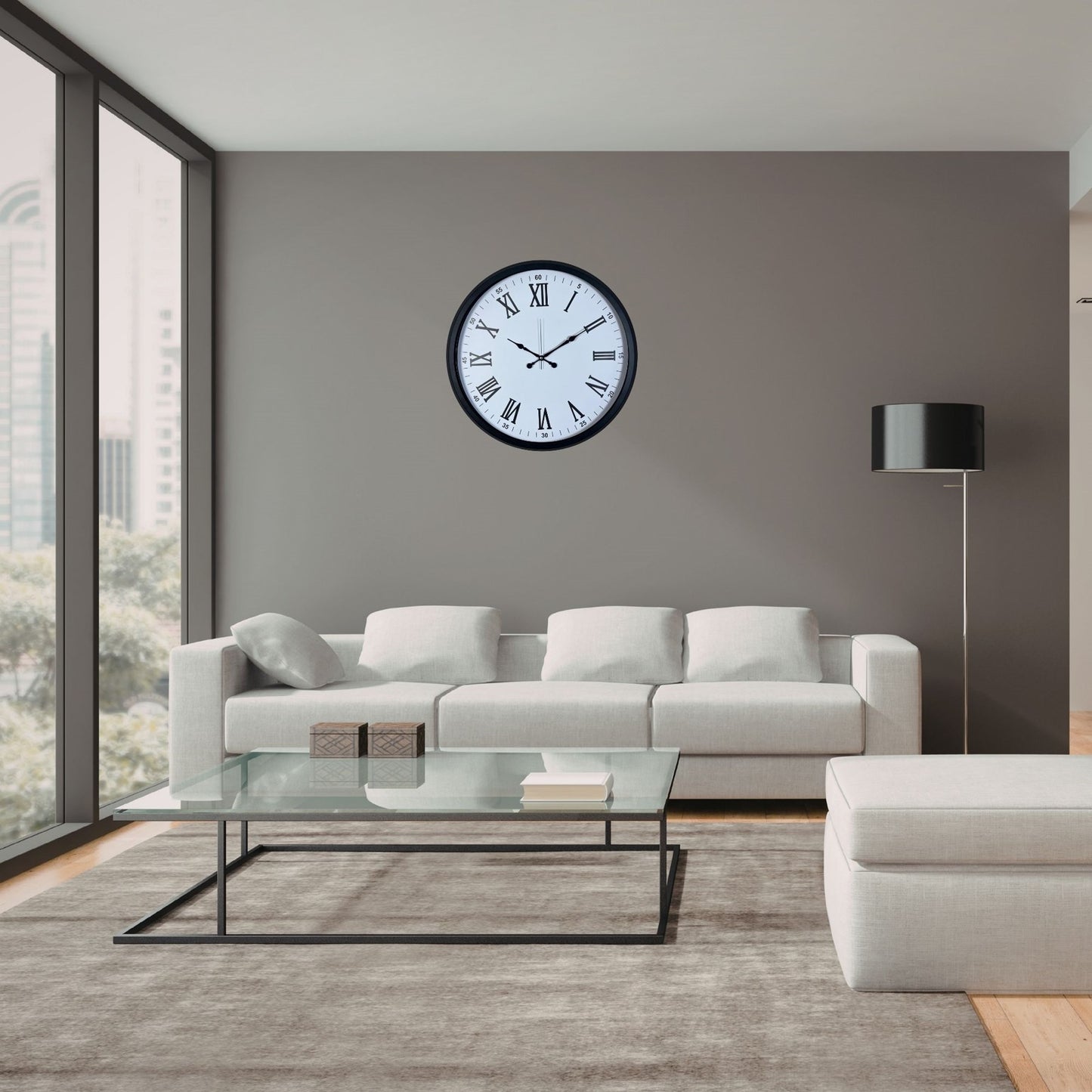 Siyah Dekoratif Roma Rakamlı 52 x 52 Cm Duvar Saati