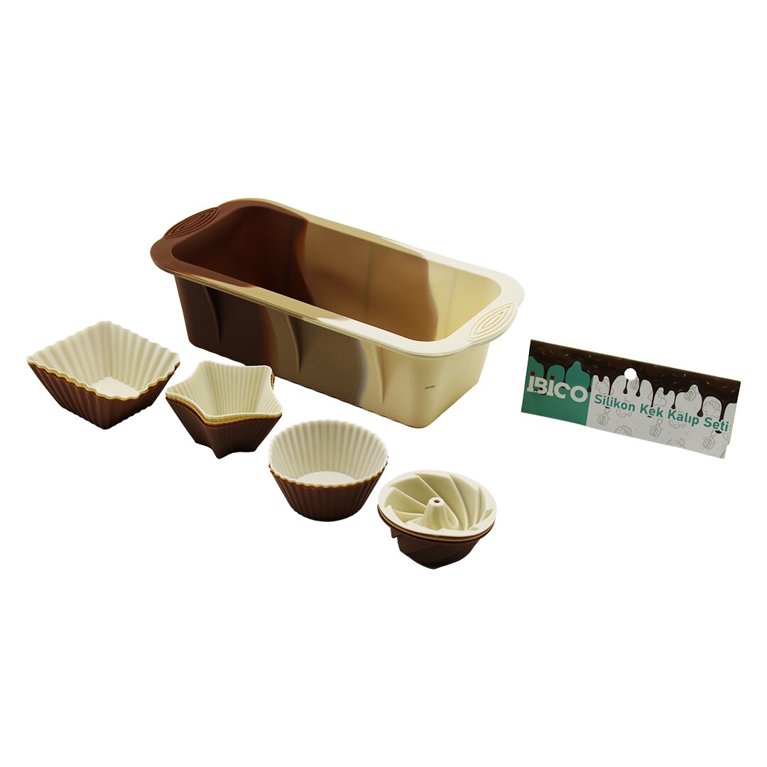 13PCS SİLİKON MUFFİN - BATON KEK KALIP SET BATON=11.5X25CM 3ER RÜZGAR GÜLÜ - YUVARLAK - YILDIZ - D.GEN (5643)