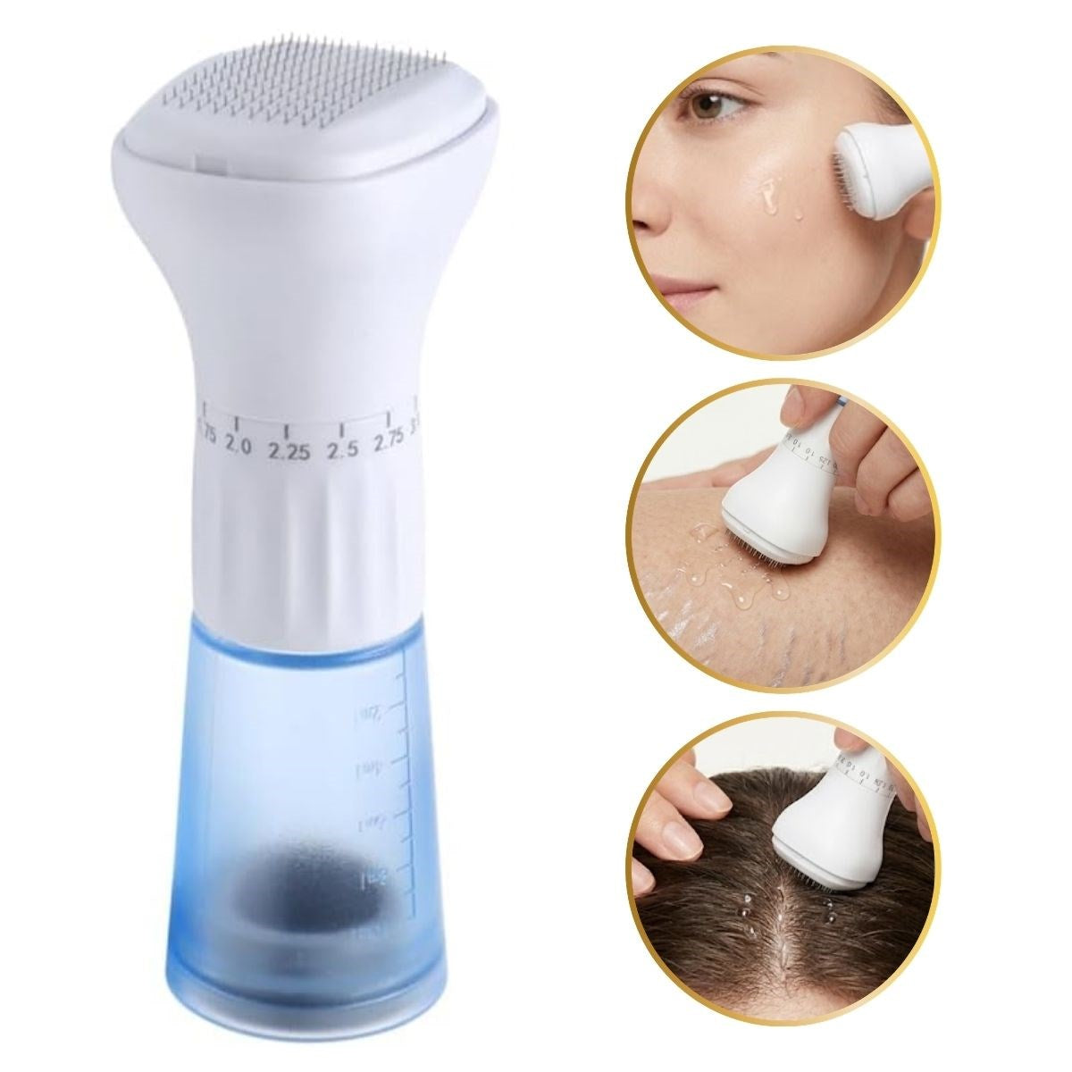 140 İğneli Serum Hazneli Dermaroller – 0-3 mm Ayarlı Dermaroller Mikro İğneli Saç, Cilt ve Vücut Bakım Aparatı (5643)