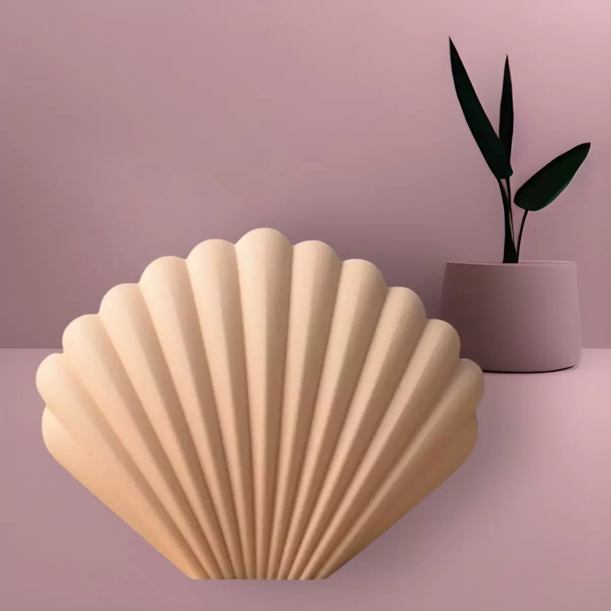 Deniz Kabuğu Formlu 3d Modern Dekoratif Boyanabilir Vazo