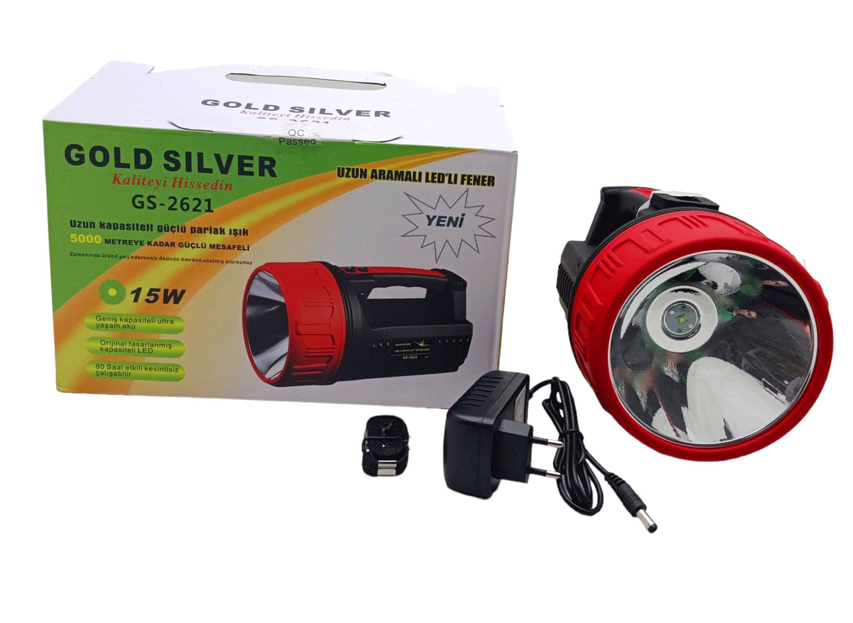 15W LED 2İN1 UZUN ARAMALI ADAPTÖR ŞARJLI EL FENERİ PROJEKTÖR (5643)