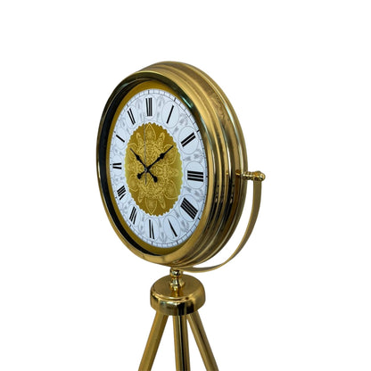 Gold Osmanlı Motifli Tripod Ayaklı Saat