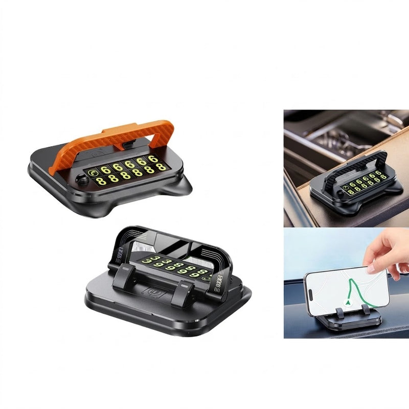 Araç İçi Torpido Üstü Numaratörlü Telefon Tutucu Stand Siyah