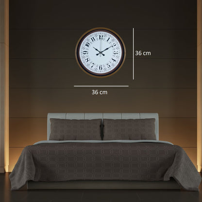 Kahverengi Motifli 36 Cm Duvar Saati