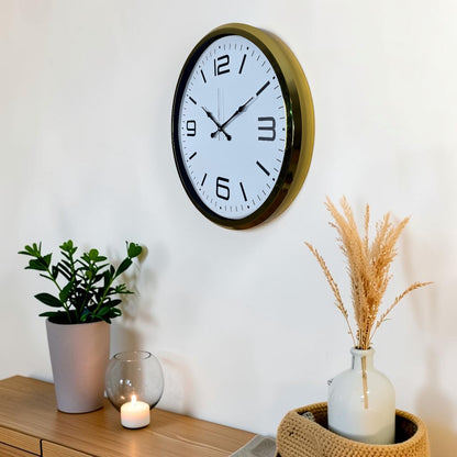 Gold Modern Tasarım 52 Cm Metal Duvar Saati