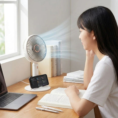 BUFFER® 3 Kademeli Masaüstü Fan – Telefon Tutuculu Standlı Taşınabilir Mini Fan ZB161