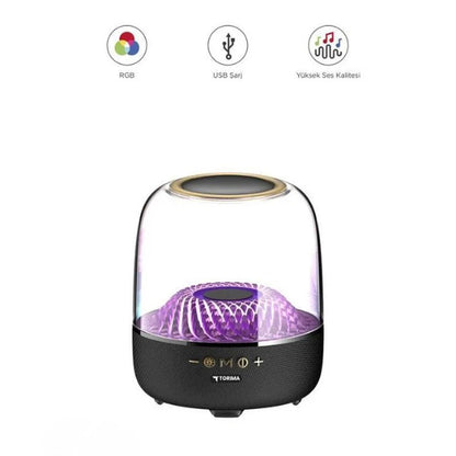 D33 Siyah Taşınabilir Kablosuz Bluetooth Hoparlör