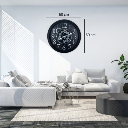 Heritage Black 60 Cm Çarklı Duvar Saati