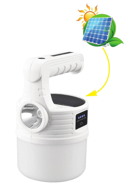 BUFFER® LED Güneş Enerjili Kamp Lambası–2000 Lümen Süper Parlak, 5 Aydınlatma Modlu,USB ile Şarj Edilebilir Dış Mekan,Asılabilir Torch El Feneri