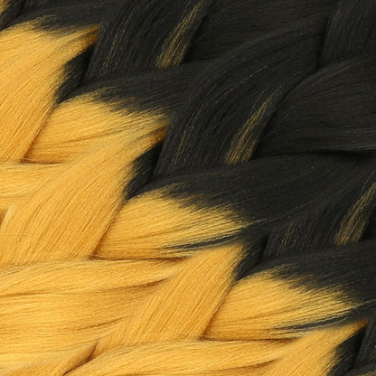 Afrika Örgüsü Ve Rasta İçin Sentetik Ombreli Saç - Siyah / Gold Sarı