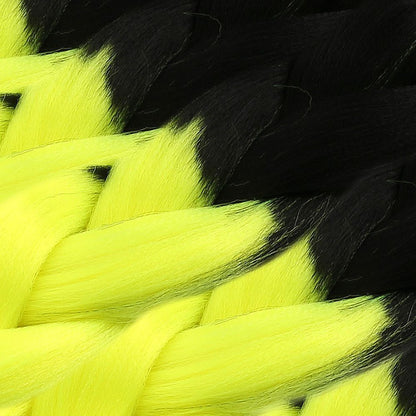 Afrika Örgüsü Ve Rasta İçin Sentetik Ombreli Saç - Siyah / Neon Sarı