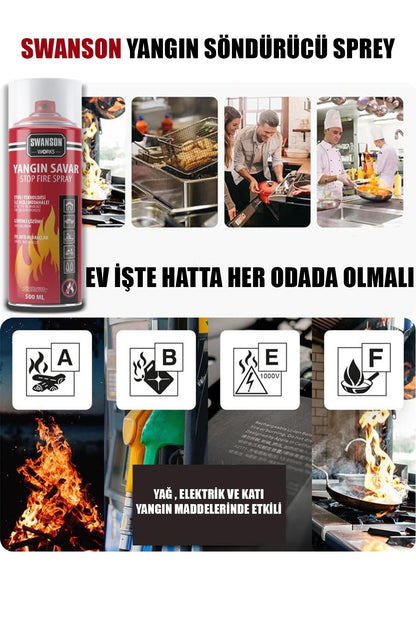 2 ADET YANGIN SÖNDÜRÜCÜ - YANGIN SAVAR SPREY 500ML + 500 ML EV - OFİS - OTO ARAÇ ATEŞ BOĞUCU KÖPÜK TABAKA OLUŞTURUR (5643)