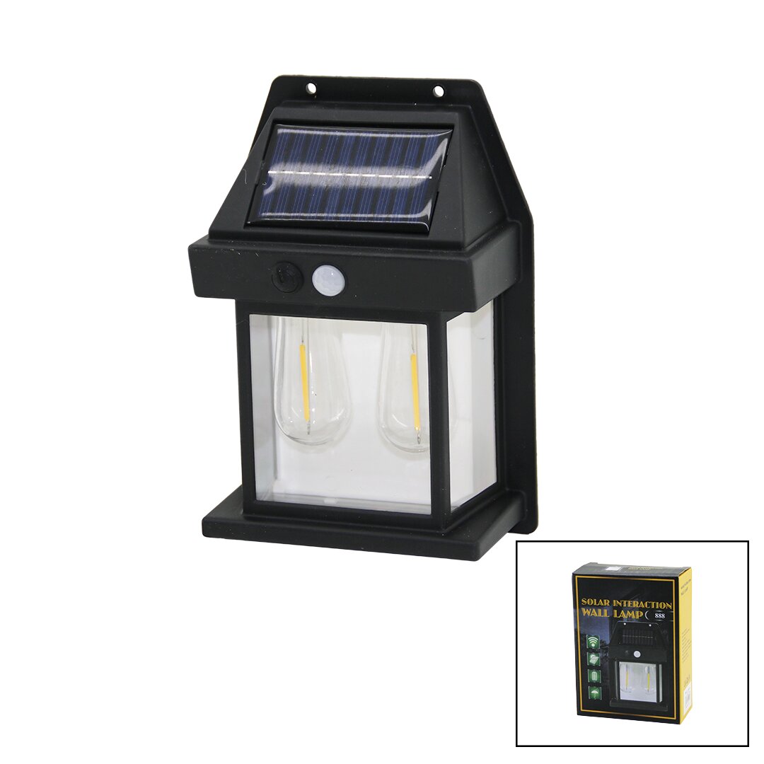 2 LAMBA SOLAR - SENSÖRLÜ APLİK DUVAR LAMBASI DIŞ MEKAN 5.5V - 1W - 1800mAh (5643)