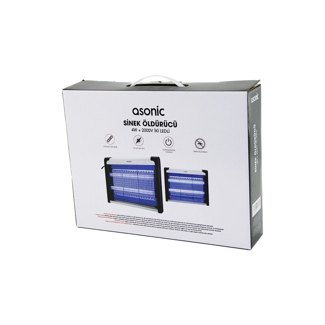 2 LEDLİ SİNEK ÖLDÜRÜCÜ CIZ MAKİNE 4W - 2000V 30M2 ETKİNLİK ALANI AS-A28 (5643)