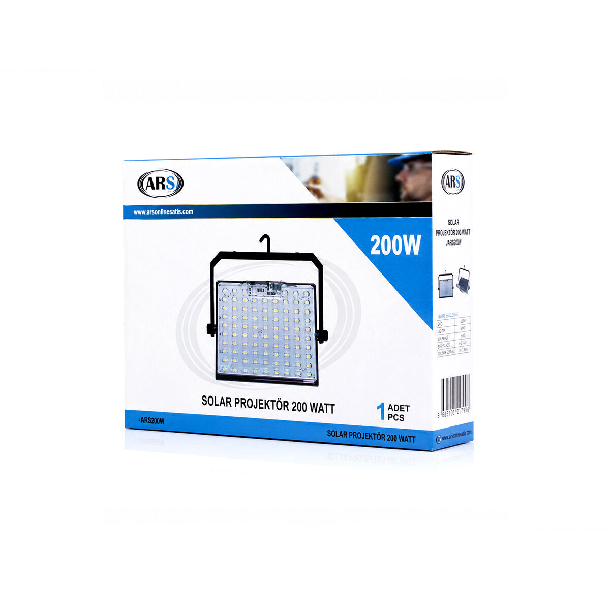 200W GÜNEŞ ENERJİLİ LED IŞIK SOLAR PROJEKTÖR - FENER KAMP - DIŞ MEKAN 3 FARKLI LED IŞIK 348961 LMB (5643)