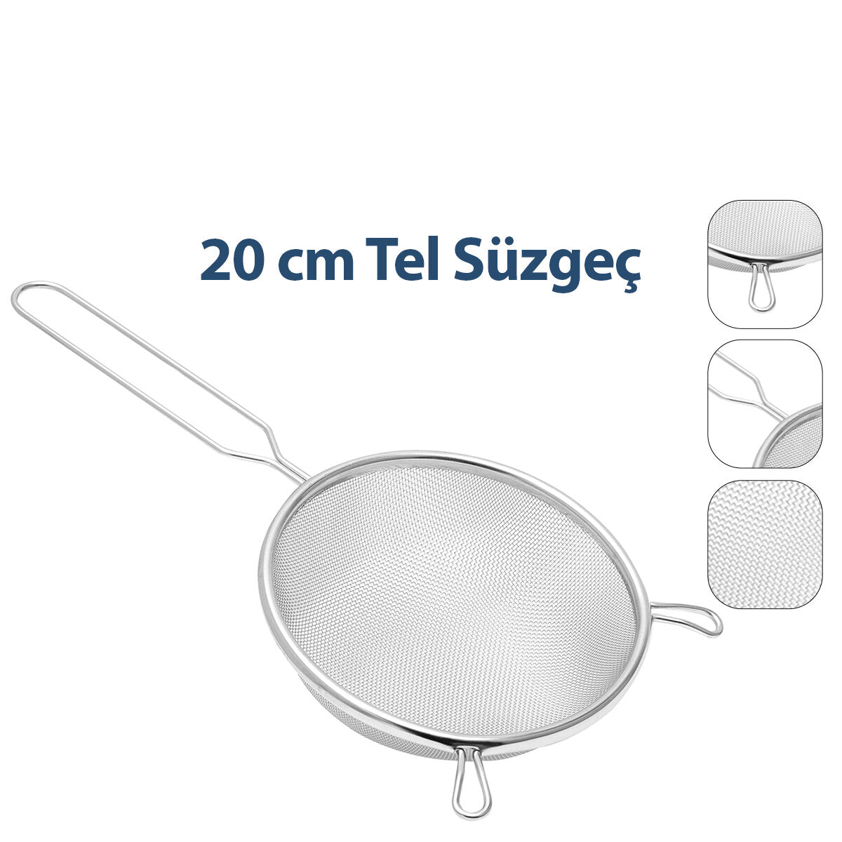 20CM TEL SÜZGEÇ METAL SAPLI KULAKLI (5643)