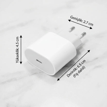20W USB-C Hızlı Şarj Adaptörü – Power Delivery (PD) Destekli Güç Adaptörü, Güvenli Şarj Başlığı (5643)