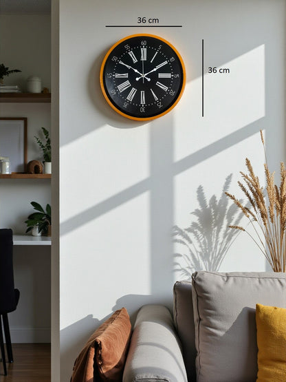 36 Cm Turuncu Dekoratif Duvar Saati