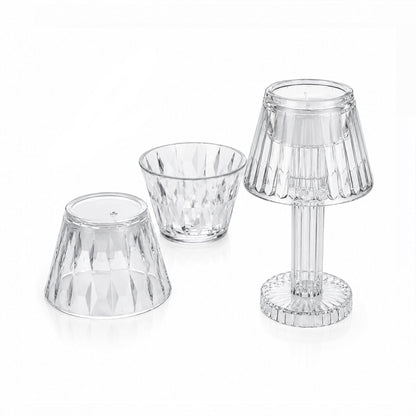 24 ADET KRİSTAL DAMLALI MUMLUK - MASA LAMBA ABAJUR MİNİ PİLLİ (5643)