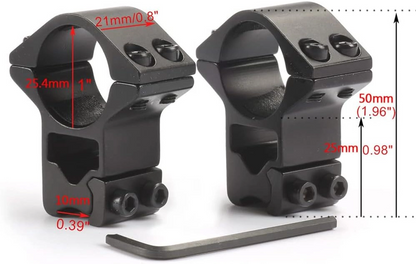 25.4mm Dürbün İçin 11mm Yüksek Havalı Ayağı