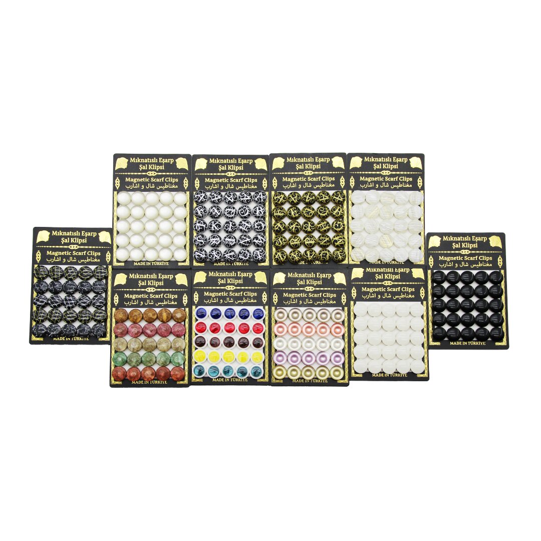 25PCS TAKIM MIKNATISLI EŞARP ŞAL KLİPSİ 1 KART (5643)