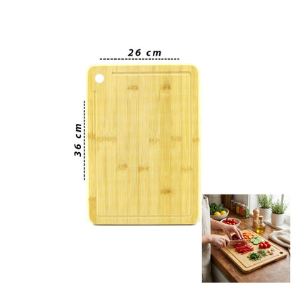 26X36X1.8CM AHŞAP BAMBU KESİM PANOSU - KESME TAHTASI (5643)