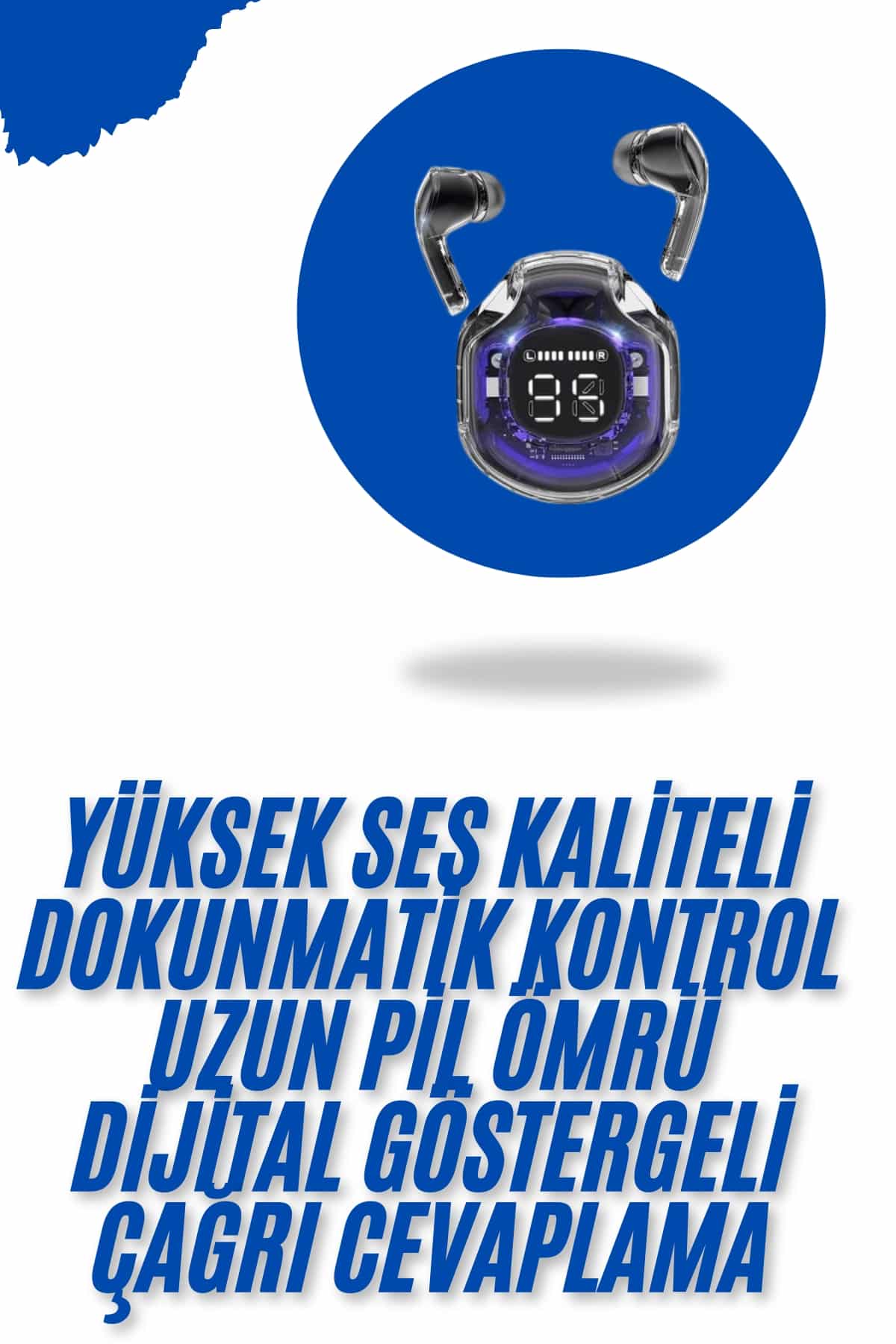 Kablosuz Dijital Göstergeli Powerbanklı IOS ve Android Uyumlu Kulaklık